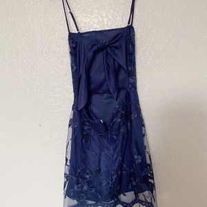 moira floral embroidered dress in navy